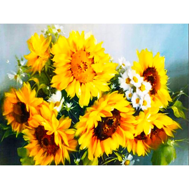 

DIY 5D алмазная живопись «Подсолнух», полная круглая дрель, цветочная Алмазная вышивка, наборы для вышивки крестом, мозаика, настенное искусство из смолы, домашний декор Full Round 20x30CM