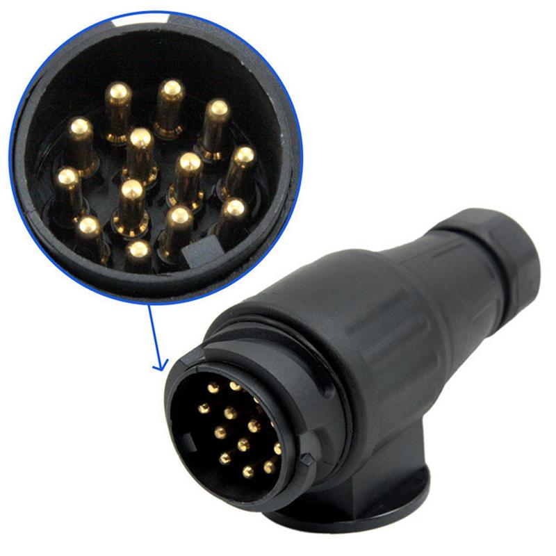 Anhängerkabelverlängerung, Spiralkabelstecker für Anhänger, 13-polig auf 13-polig, dehnbar, Spiraladapterkabel für Anhänger, Abschleppen