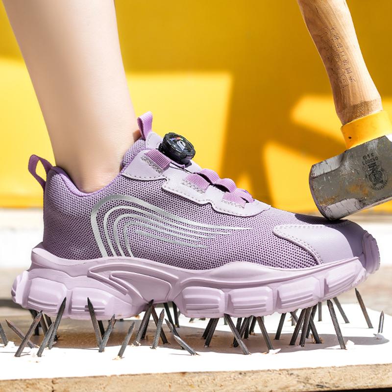 Damskie Buty Robocze Bezpieczeństwa Antyuderzeniowe Antyprzebiciowe Buty Sportowe Robocze Damskie Buty z Podnoskiem Stalowym Oddychające Niszczone Buty Bezpieczeństwo