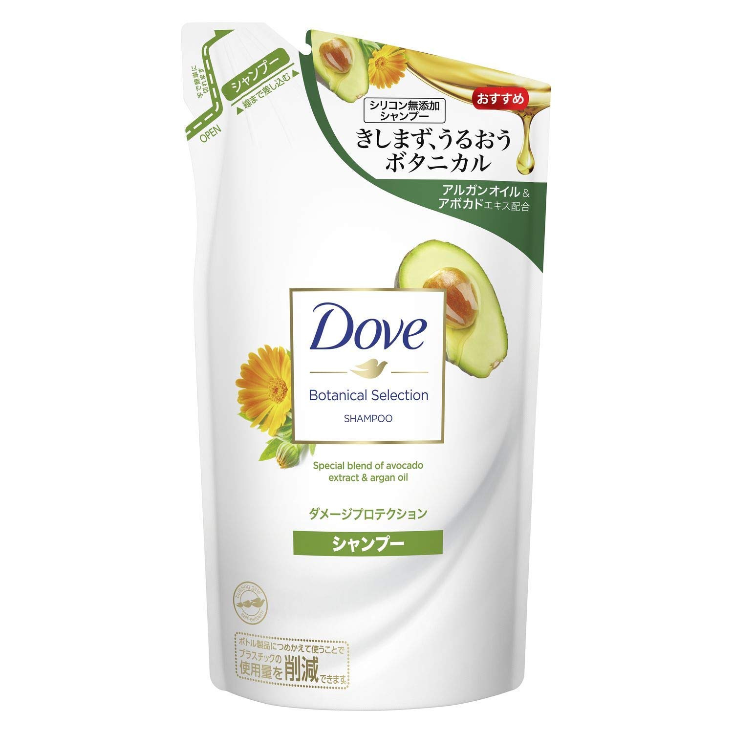 

Dove Botanical Selection Защита от повреждений Шампунь Рефилл, 350г x 4