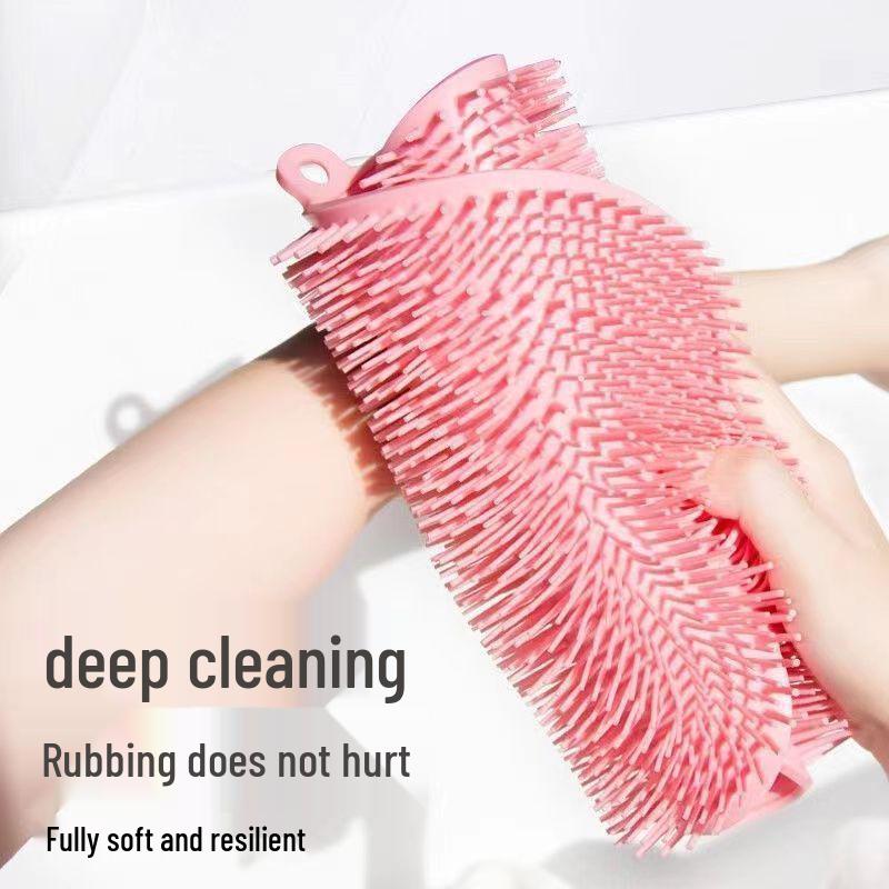 Multifunctional Non-Slip Bath Mat: Back Scrubber & Massaging Foot Scrubber with Suction Cups for Exfoliation.