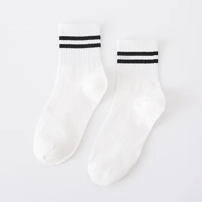 Lot de chaussettes tricotées en coton rayé, chaussettes tendance Harajuku, couleurs tendance, Japon, Corée