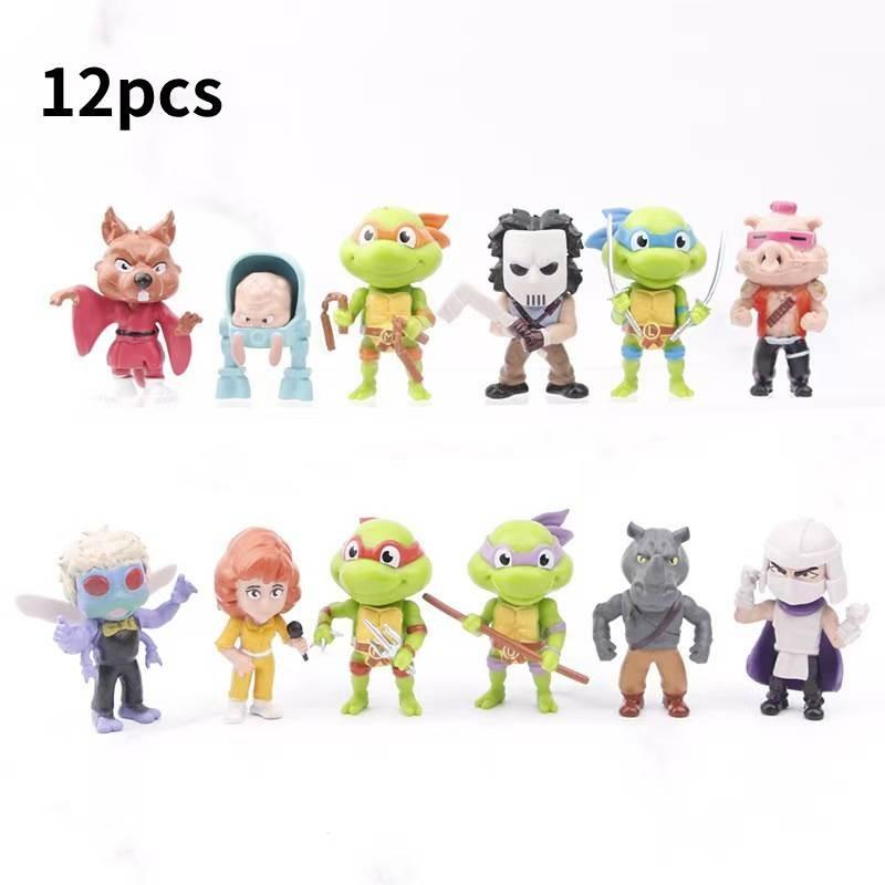 

Adorable Set Of 12 Mini Raphael Ninja Turtles Pvc Figurines Perfect For Collectors