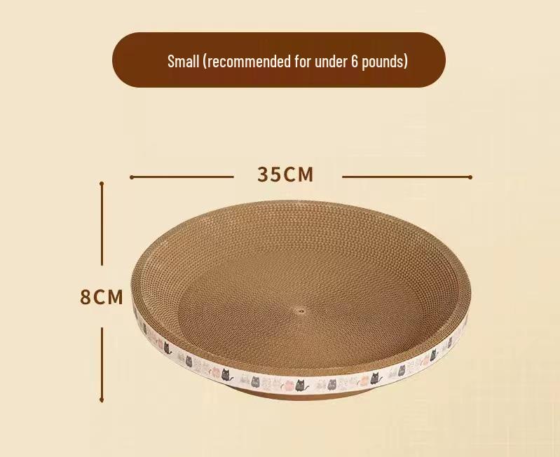 All-in-One Cat Bed & Scratching Board: Durable, Debris-Free, Large Round Design with Paw Basin & Claw Grinding Features