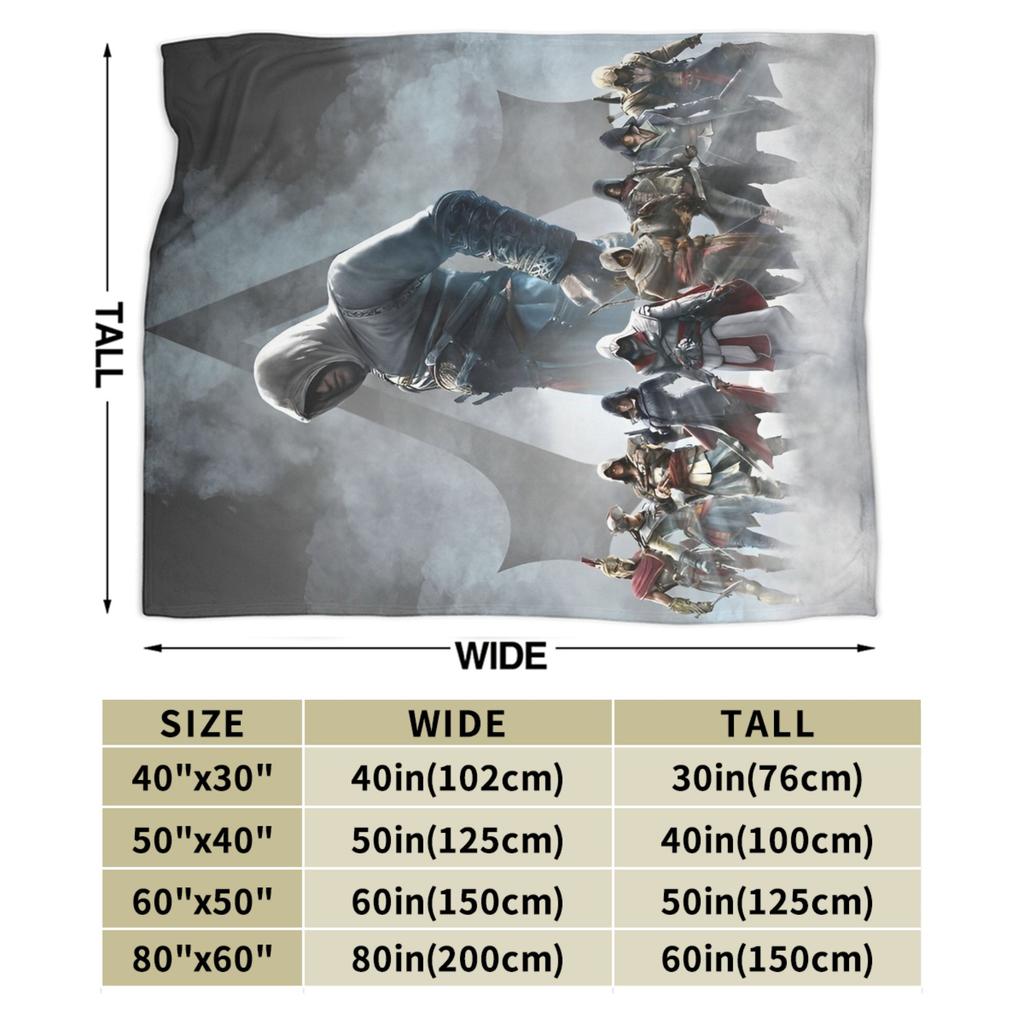 A-Assassins C-Creeds Gestrickte Decken Flanell Überwurfdecken Flugzeugreisen Personalisierte Weiche Warme Bettdecke,
