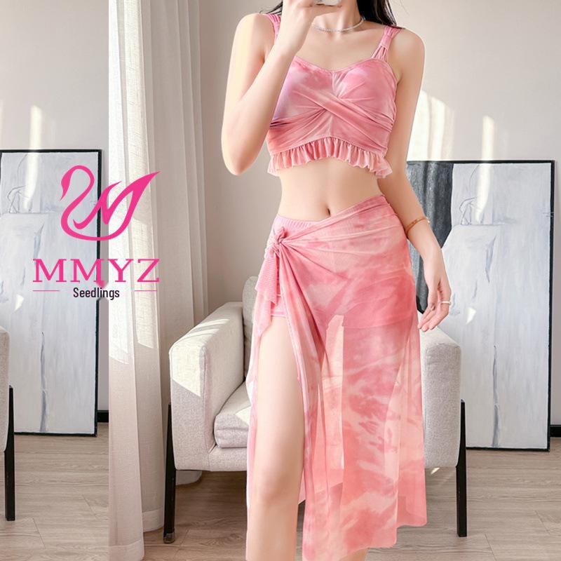 2025 Women's Slimming Three-Piece Bikini Set: Seaside Vacation & Hot Spring-Ready, Conservative Belly-Covering Swimsuit.