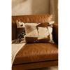 Handmade Cowhide Leather Lumbar Pillow: Rustic Luxe Patchwork Cushion Gift For Her Him Birthday Anniversary