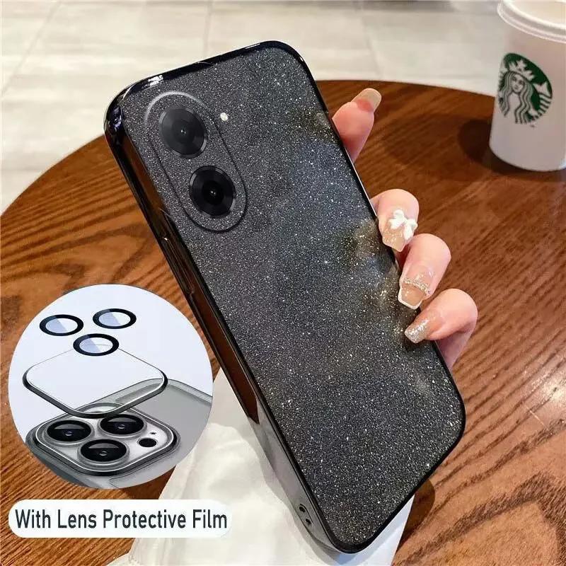 For Xiaomi Redmi A5 4G A 5 Luxury Glitter Silicone Phone Case for RedmiA5 Turbo 4 Pro POCO C71 F7 Ultra X7 Lens Camera Protection Film Clear Bumper