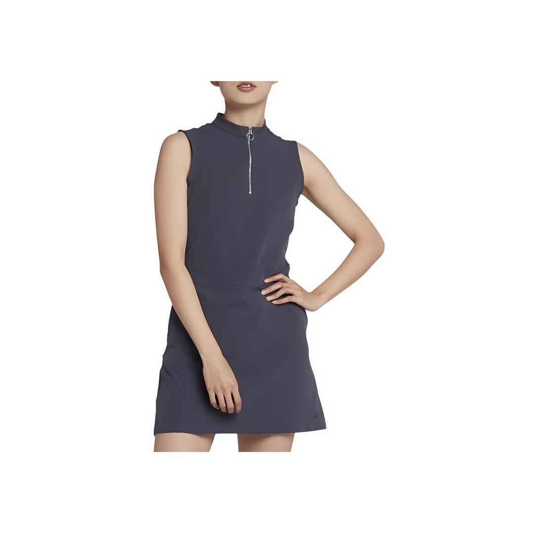 

Nike Golf Flex Series Solid Color Comfortable Back Hollow Design Sleeveless Dress Women Dresses Brown AV3669-015