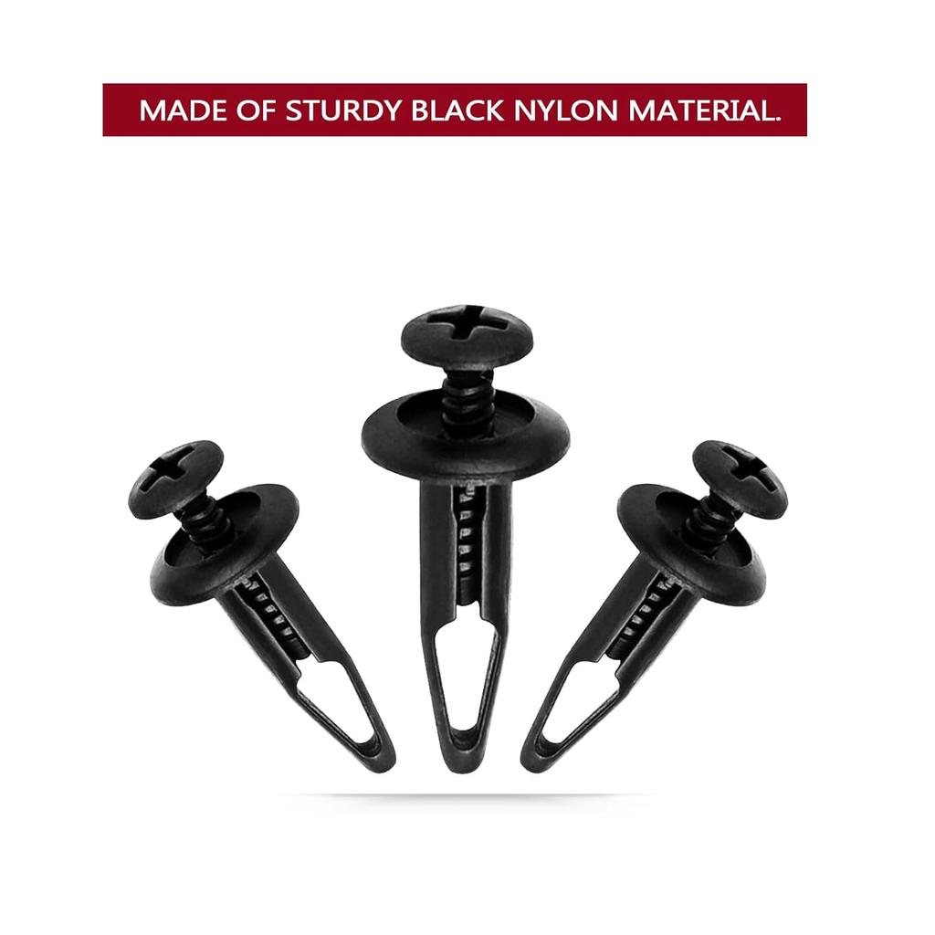 Xislet 100 Pcs Plastic Rivets Compatible With Rhino 450 660 700 Grizzly 600 ATV Body Fender Hood Fuel Tank Panel Push Fastener Rivet Screw Clips