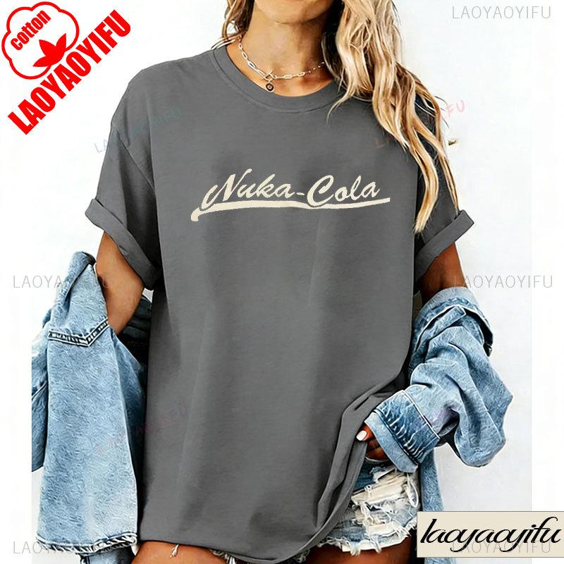 NukaCola TShirt Funny Drinks Graphic T Shirts Television Fan Tee Tops Cotton Shirts Vintage Red T Shirt 2044 Fan Gift 2026