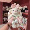 Fashion Plush Princess Dress with Long Ears Rabbit Keychain Cute Cartoon Plush Rabbit 8 Inch Grabbing Machine Doll