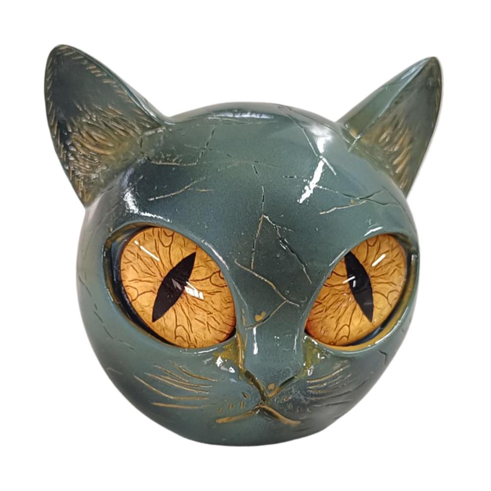 

Декоративная фигурка кошки из камня, текстура мрамора, кошка из камня с янтарными глазами, статуэтка кошки для памятного подарка, декор для офисного стола