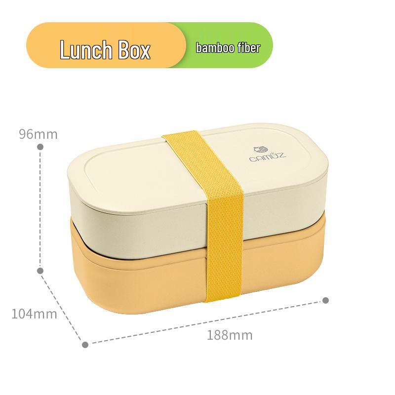 Microwaveable Japanese Double-Layer Bento Box - Portable, Sealed & Divided for Office Workers