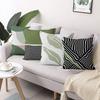 4Pcs Abstract Geometric Leaf Stripe Printed Pillow Cover Polyester Cushion Case 2D Flat Printing Pillowcase Scandi Look