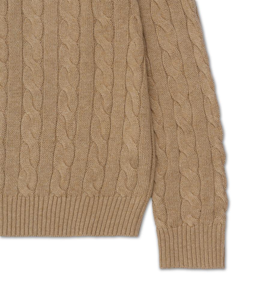 POLO RALPH LAUREN Cable Knit Cotton Sweater - Brown