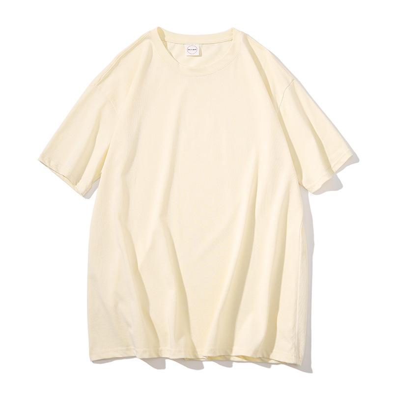 

Летние однотонные футболки из чистого хлопка женские Harajuku оверсайз с коротким рукавом Y2k топы унисекс корейская уличная повседневная базовая футболка женская хорошего качества L античный белый