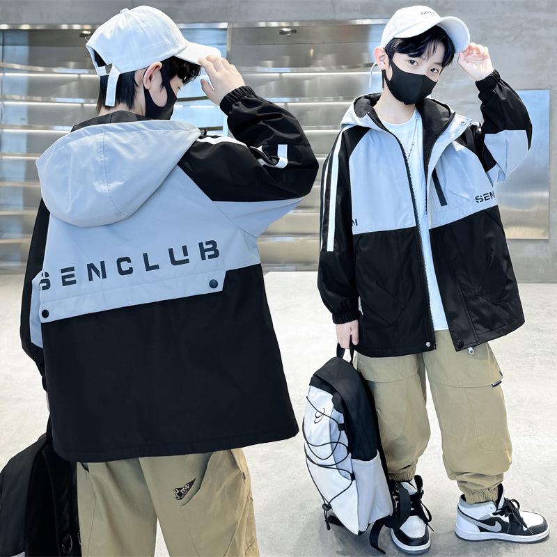 2025 Boys' Spring & Autumn Windbreaker: Trendy Jacket for Middle & Big Kids