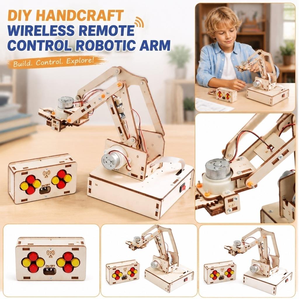 DIY Wireless Remote Control Mechanical Arm Kit Educational Assembly Model for STEM Learning and Robotics Practice Projects