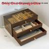 Walnut Jewelry Box With Multiple Compartments For Earrings Necklaces And Rings Gift For Women
