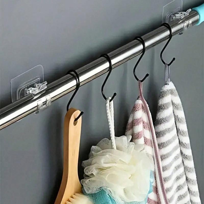 1pcs Glass Curtain Holder  Adjustable Curtain Holder Without Drilling, Wall Hooks For Curtains, Towel Hooks, Kitchen Bathroom Accessories