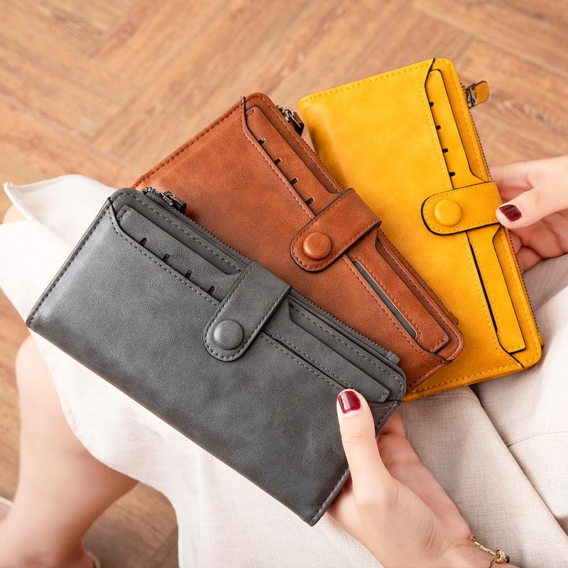 Guangzhou Oil Wax Mad Horse Leather Wallet Purse High Quality Leather Large Capacity Envelope Clutch Bag