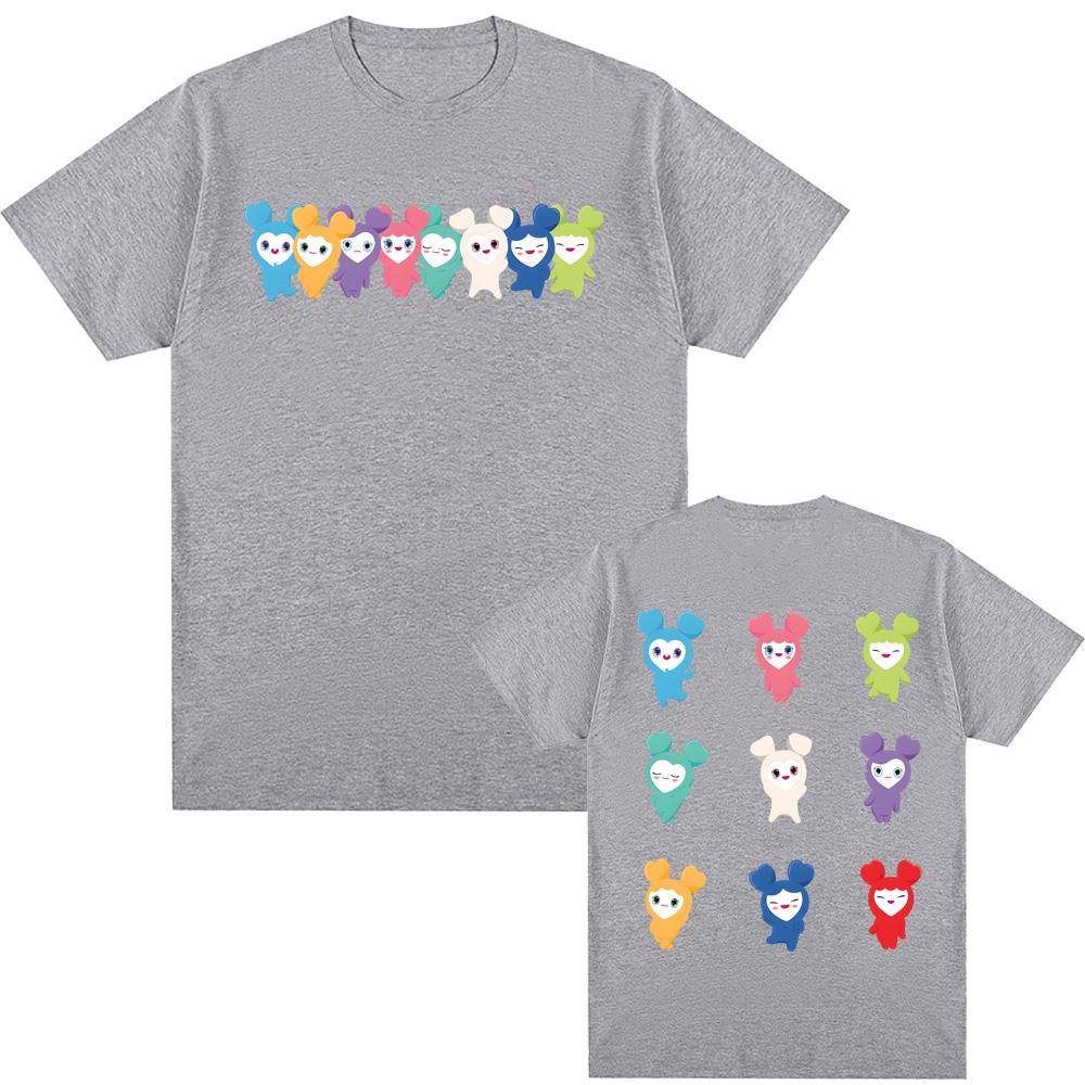 TWICE Mascot Lovelys T-Shirt Girl Group Summer New Style Lovelys Tees 100%Cotton High Quality Cute Round Neck Tee