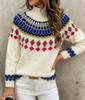 Women's 2025 Autumn/Winter Round Neck Color Block Loose Knit Sweater - Fashionable Pullover