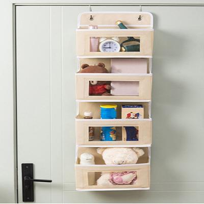 Υφασμάτινη κρεμαστή ντουλάπα Organizer Ανθεκτική τσάντα αποθήκευσης πολλαπλών στρώσεων με διαφανές παράθυρο κρεμαστή οργάνωση ντουλάπας