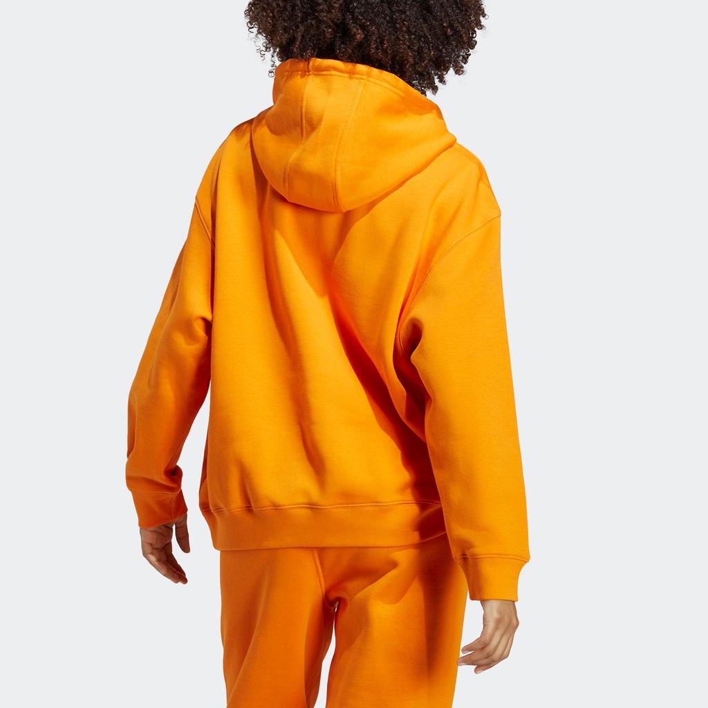 Adidas Originals Solid Logo Print Sports Long Sleeve Hoodie Women hoodies Orange IK7693