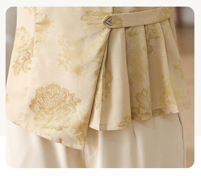 2026 Elegant New Style Chinese Jacquard Embroidered Short-Sleeve Summer Top