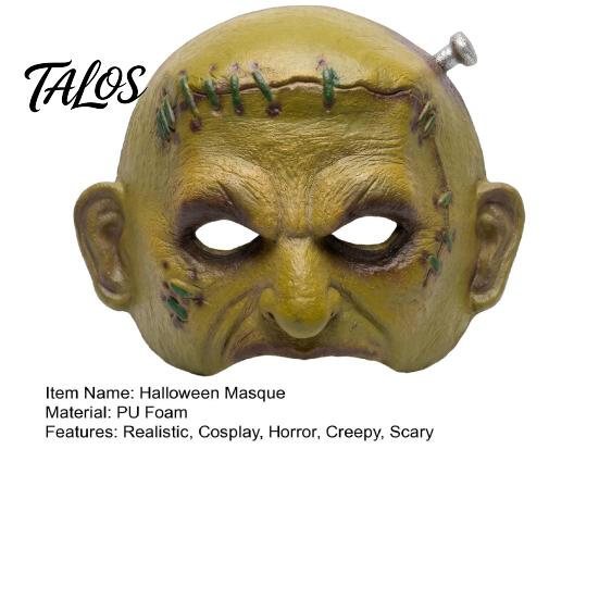 Professional Cosplay Horror Masque Halloween for Adults Men Women, Realistic Creepy Comfortable Long Wear Green Half Face Party