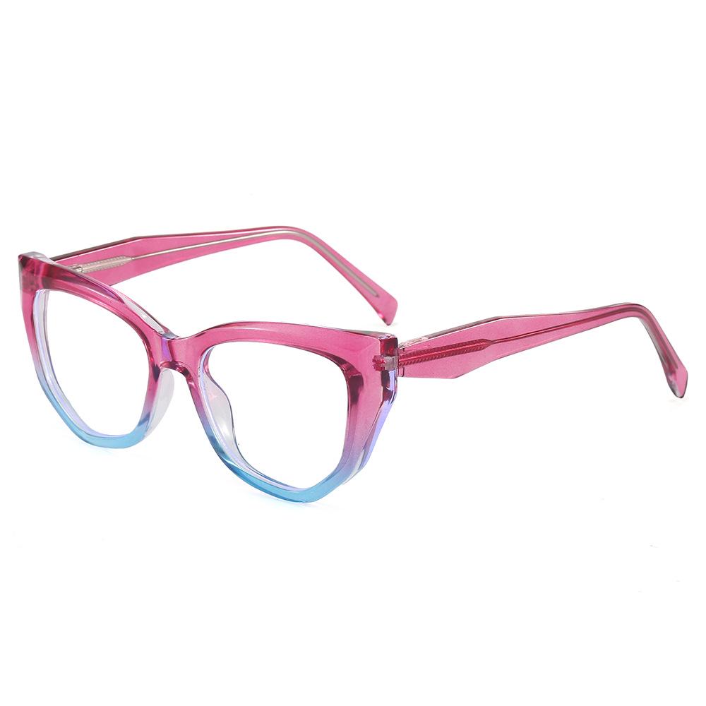 Korean Retro Cat Eye Blue Light Blocking Glasses, Small Frame, Myopia Compatible, Fashionable Clear Lens for Women