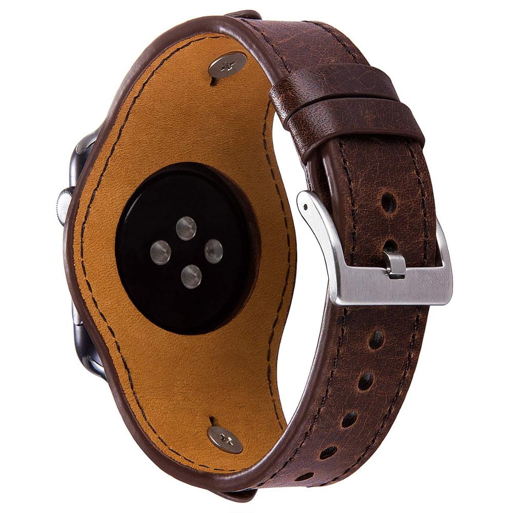 Cuff Bracelet For Apple watch band 44mm 40mm 42mm 38mm 49mm correa Leather strap iWatch series 6 se 5 4 3 7 Ultra 8 45mm 41mm