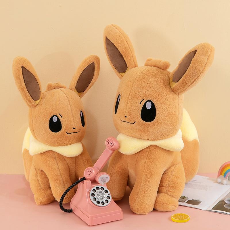 Juguetes de peluche de Pokémon Eevee al por mayor, almohada, zorro, elfo, muñeca, muñeca de compañía para niños