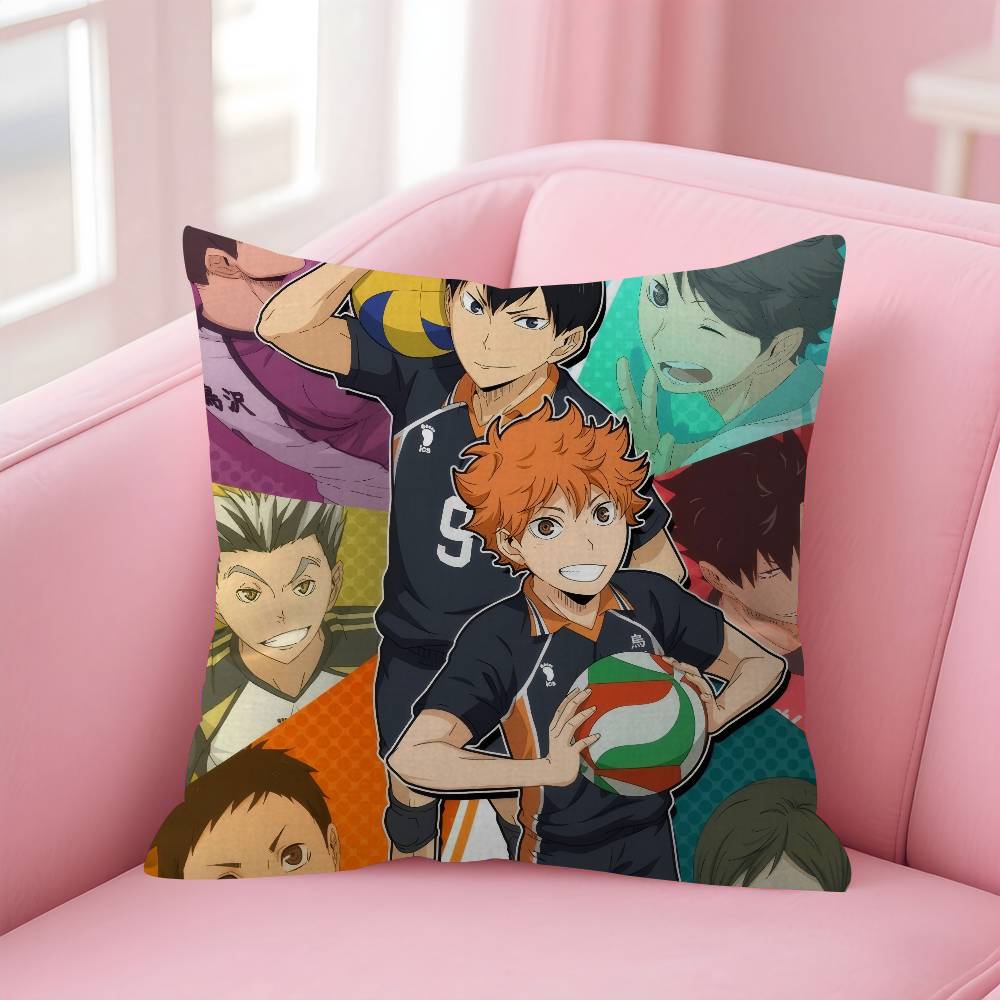 H-H-Haikyuu Anime Volleyball Pillowcase Toon Gift Cushion Cover Bedroom Home Sofa Chair Seat Decor Pillow Case