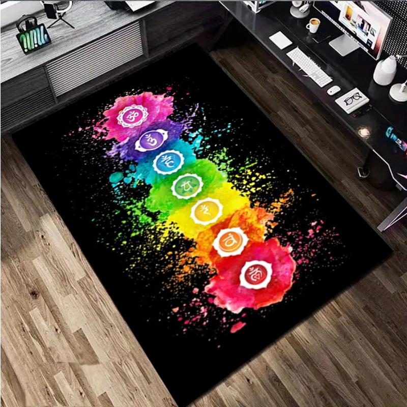 Chakras Rug - Home Carpet Office Decorative Carpet For Living Room Bedroom Door Mat Floor Rug Computer Chair Area Rug