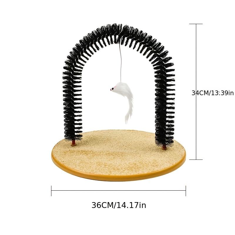 Arch Design Pet Grooming Brush Stand With Base Durable Nylon Massage Scratching Toy Soft Cushion Surface For Indoor Cats
