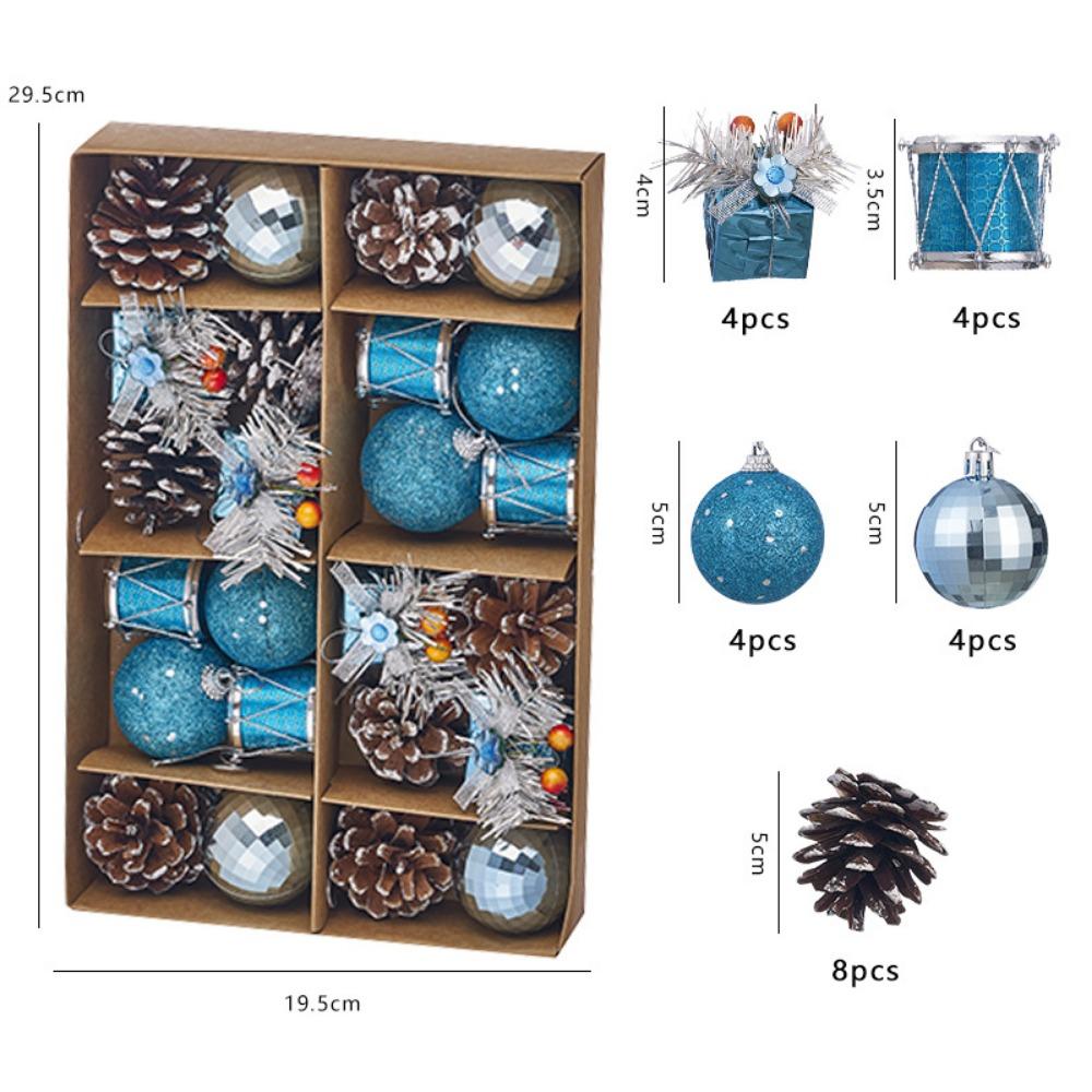 24Pcs/box Hanging Christmas Tree Pendant Plastic Jingle Balls Sets Christmas Ball  New Year Gifts