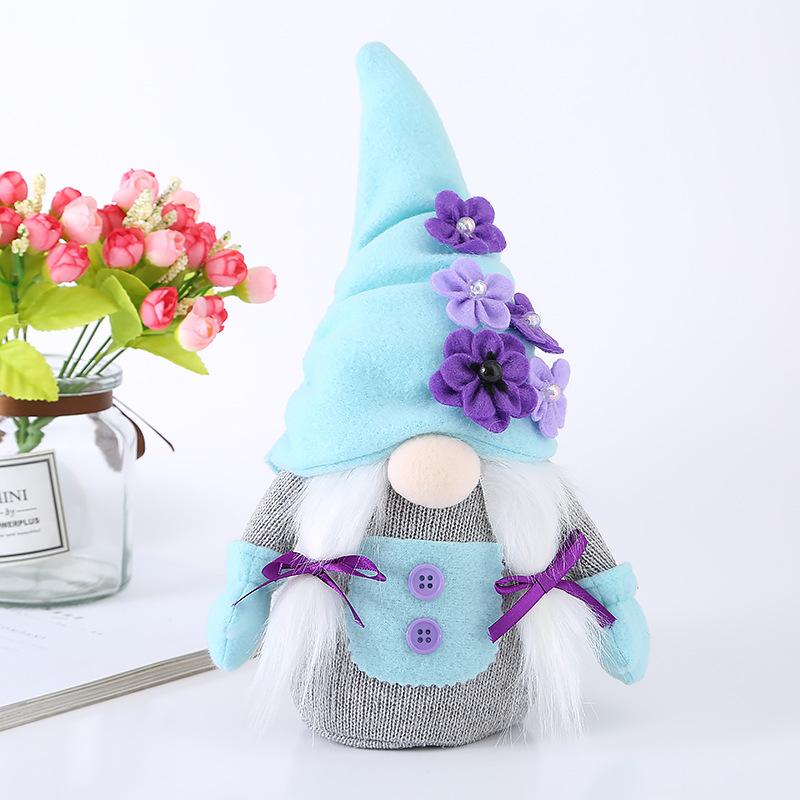 Mother's Day Ornament Faceless Gnome Plush Faceless Gonk Doll Dwarf Elf Decoration Holding Tulip Rudolph Plushie Toy Gifts