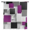 Geometric Purple Gray Black Abstract Sheer Curtains for Living Room Decoration Window Curtain Kitchen Tulle Voile Organza Drapes