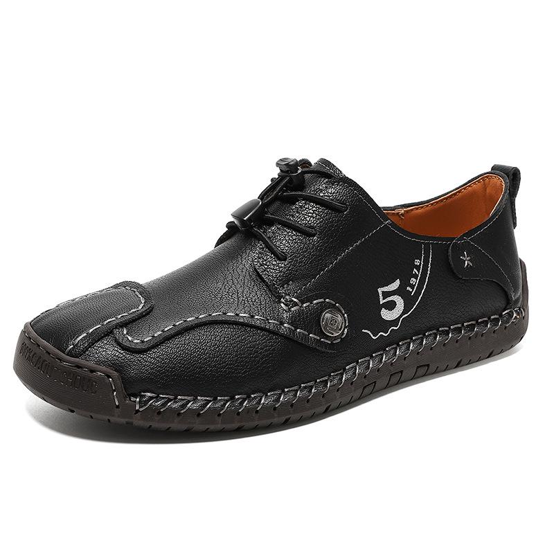 2025 Autumn Handmade Men's Large Size Casual Leather Slip-on Moccasins
