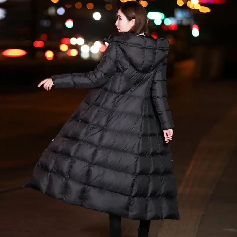 Women's Long Jacket Coat Plus Size Autumn Winter Slim Medium Solid Colour Warm Outerwear