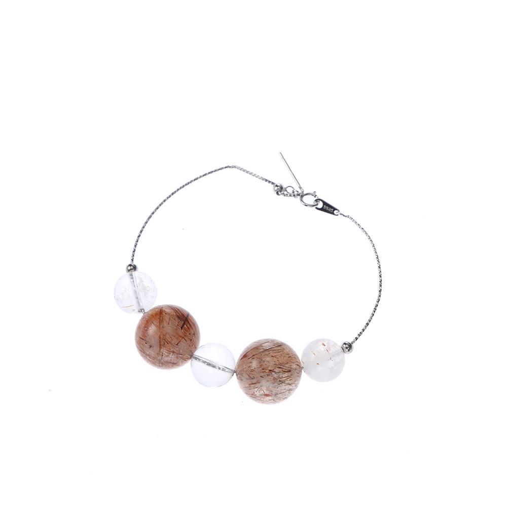 Elegant Gold Rutilated Quartz Bracelet - High-End Chinese Style Niche Design