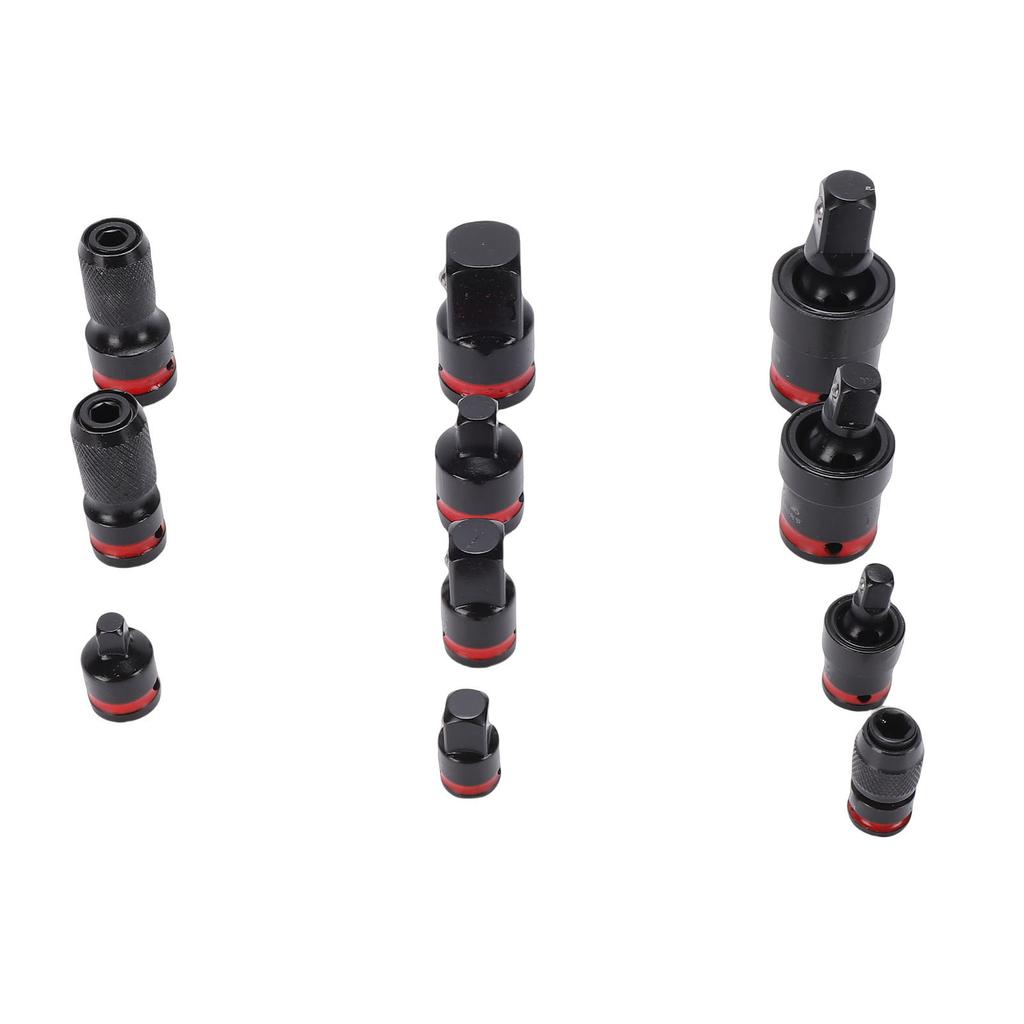 11Pcs Impact Socket Adapter Set Drill Adapters Extensions 1 4 3 8 1 2in Drive CR V CR MO Steel Ball Detent for Car Home