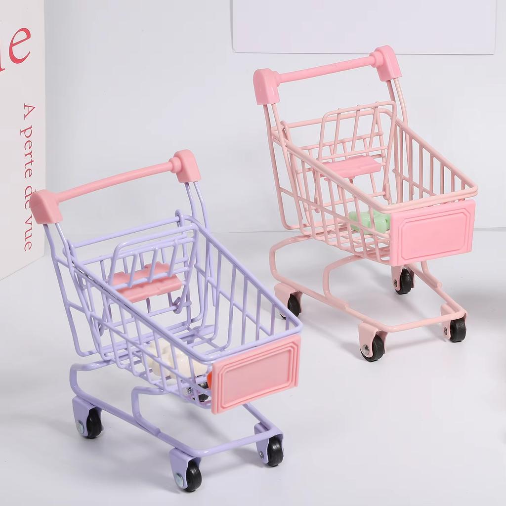 Desk Organizer Cart Cute Miniature Shopping Trolley Mini Shopping Cart Mini Small Shopping Cart For Office Theme Parties