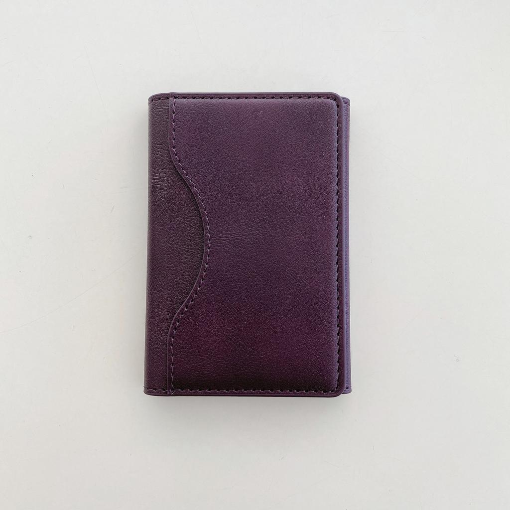 Magnetic folding multi-function card bag for Apple solid color magnetic leather for iPhone folding card bag