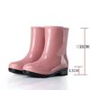 Four Seasons Rain Shoes Women's Short Thermal Rain Boots Adult Velvet Cotton Waterproof Shoes Non-slip Work Rubber Shoe Cover Water Boots Winter