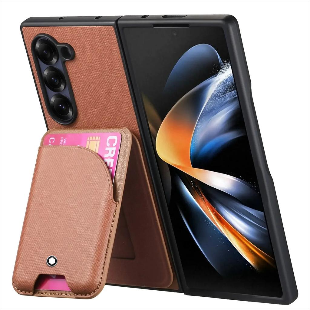 High-end Busine Sle 2 in 1 Detachable Magnetic Wallet with Card Holder Phone Case for Samsung Galaxy Z Fold 7 6 5 4 3 Back Cover