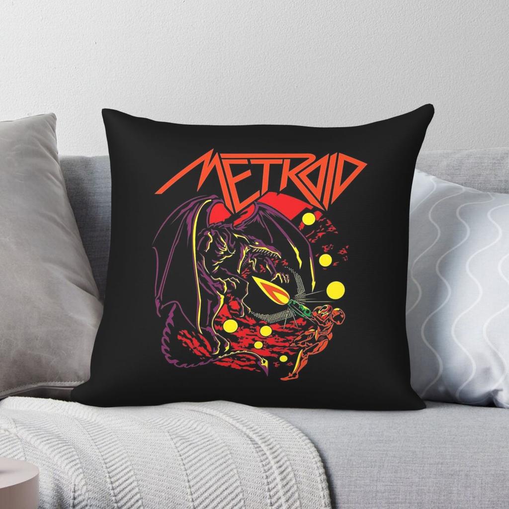 Metroid Samus Aran Retro Square Pillowcase Polyester Linen Velvet Pattern Zip Decorative Pillow Case Sofa Seater Cushion Cover